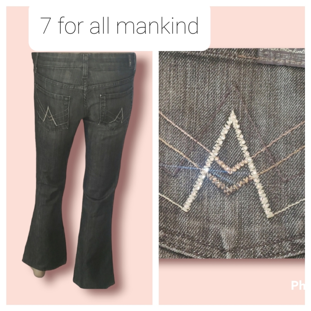 7 for all mankind 25 brown acid wash with whisks blinged out A pockets boot…